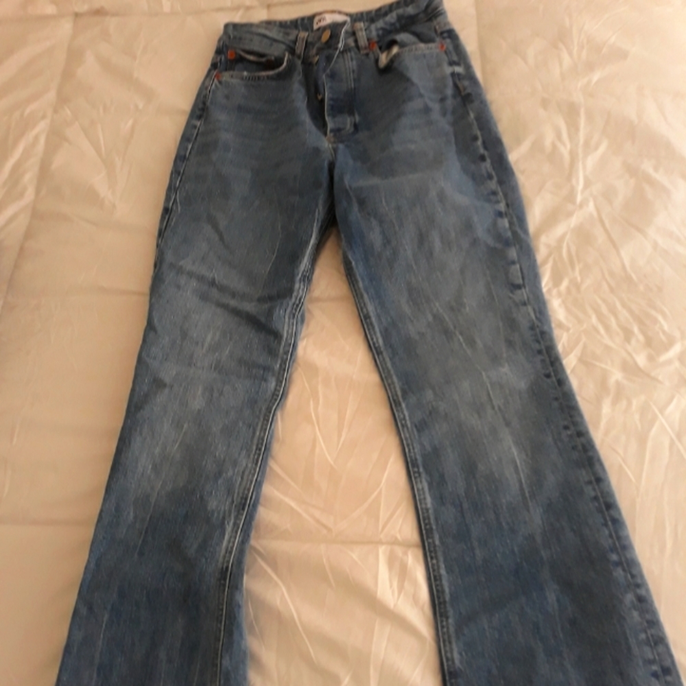 Zara high rise flair leg jeans